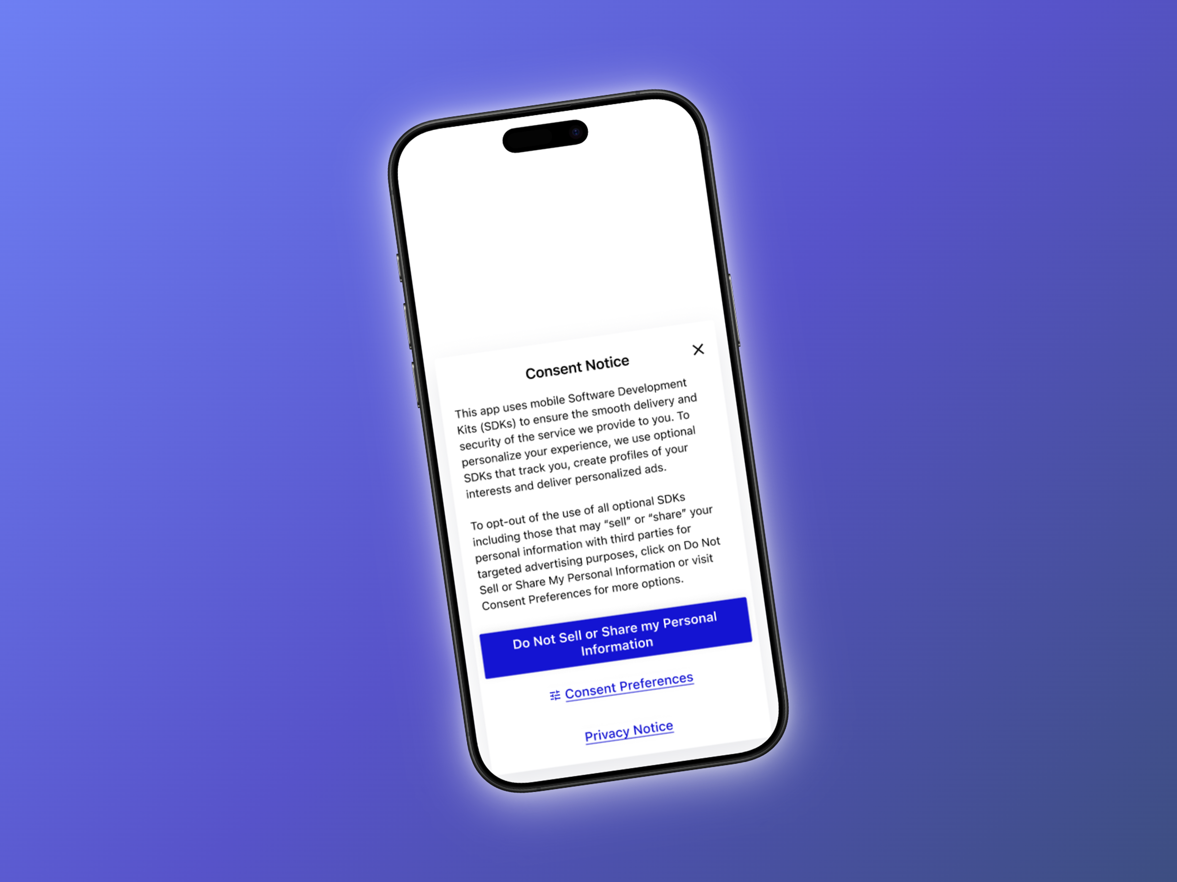 Securiti mobile consent screens — available on request